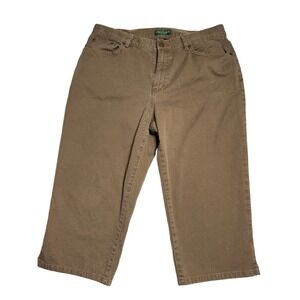 Laurens Jeans Company Woman's Brown Capri Straight pockets Size 12 P